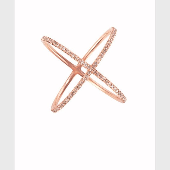 Lefonn Elegant Gold Crossover Ring Size 6 - Picture 3 of 7